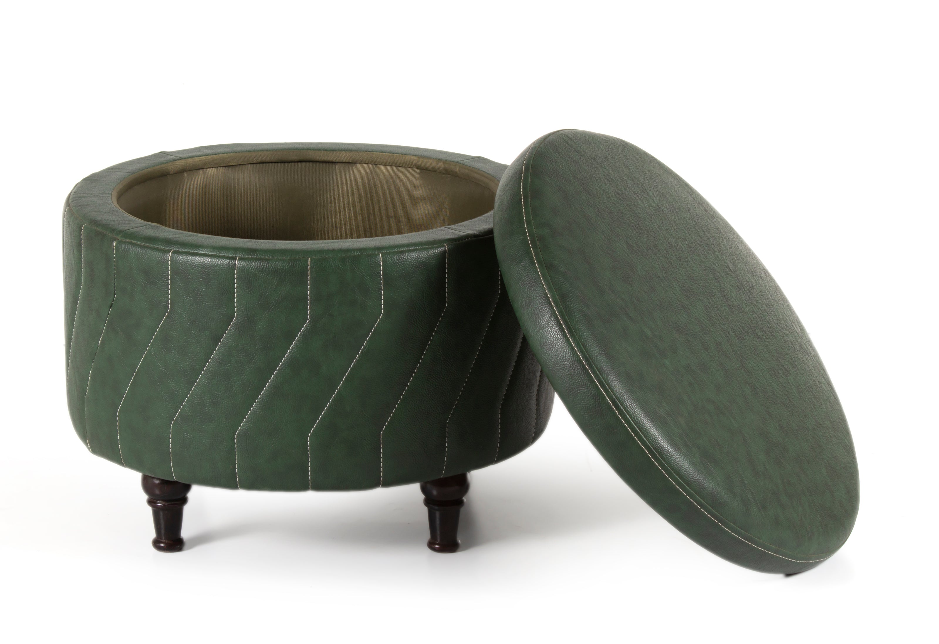Verdant Crown Storage Ottoman