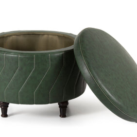 Verdant Crown Storage Ottoman