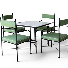 Florentine Marble & Iron Outdoor Dining Set