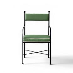 Florentine Iron with upholstery Outdoor Dining Chair