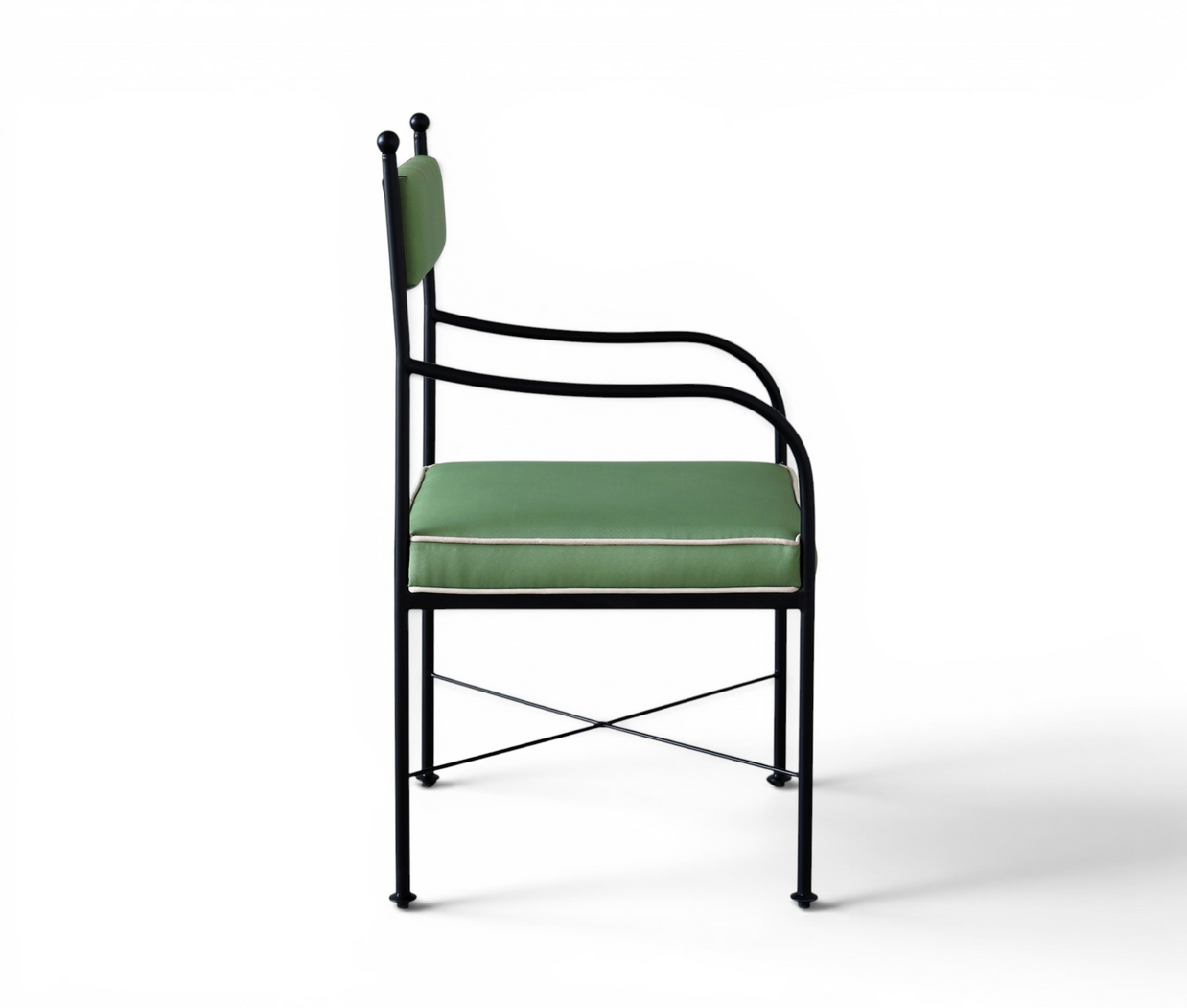 Florentine Iron with upholstery Outdoor Dining Chair