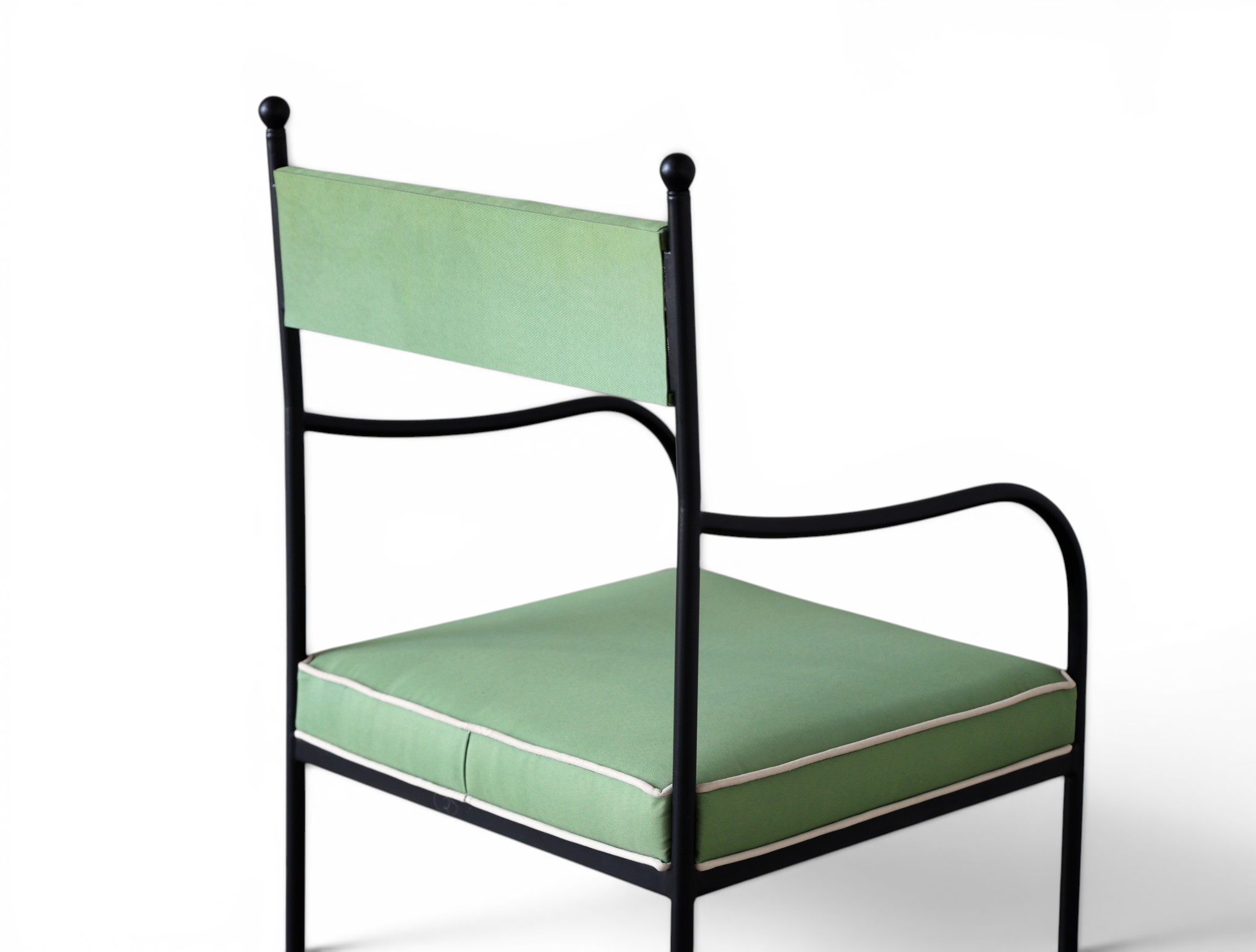 Florentine Iron with upholstery Outdoor Dining Chair