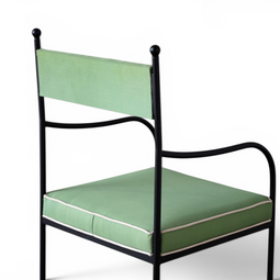 Florentine Iron with upholstery Outdoor Dining Chair