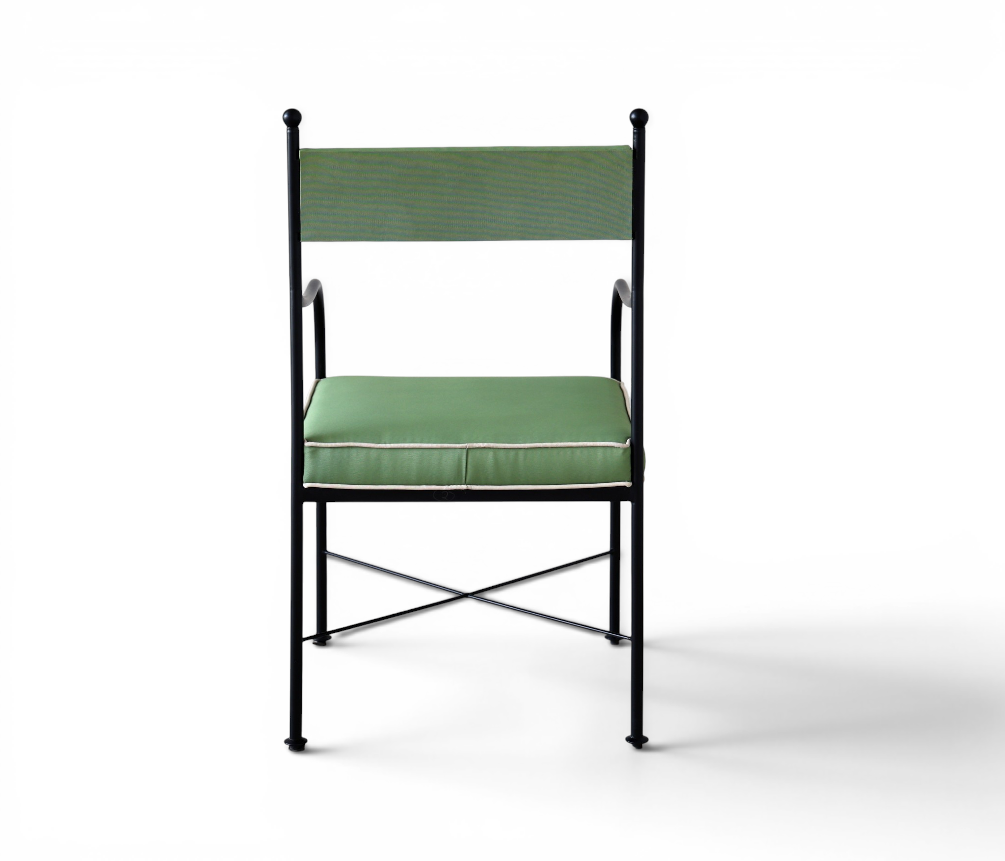 Florentine Iron with upholstery Outdoor Dining Chair