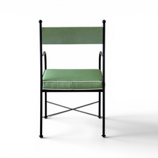 Florentine Iron with upholstery Outdoor Dining Chair