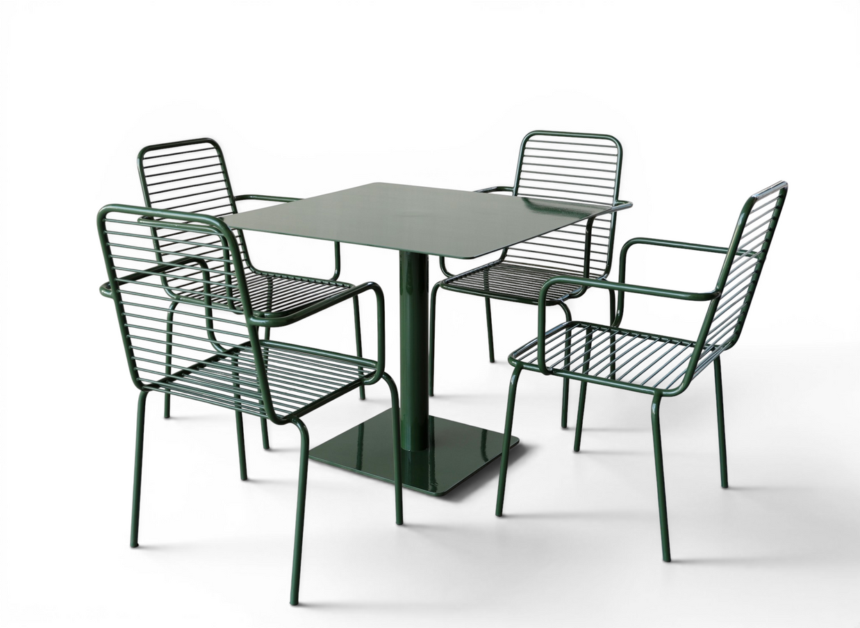 Veranda Hunter Green Slatted Outdoor Dining Set