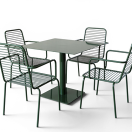 Veranda Hunter Green Slatted Outdoor Dining Set