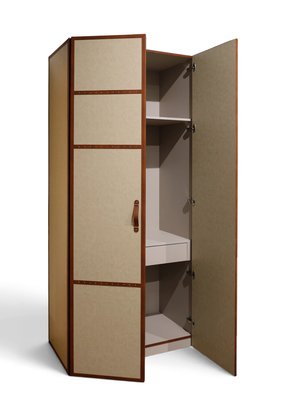 Marlowe Leatherette Strap Classic Panelled Wardrobe