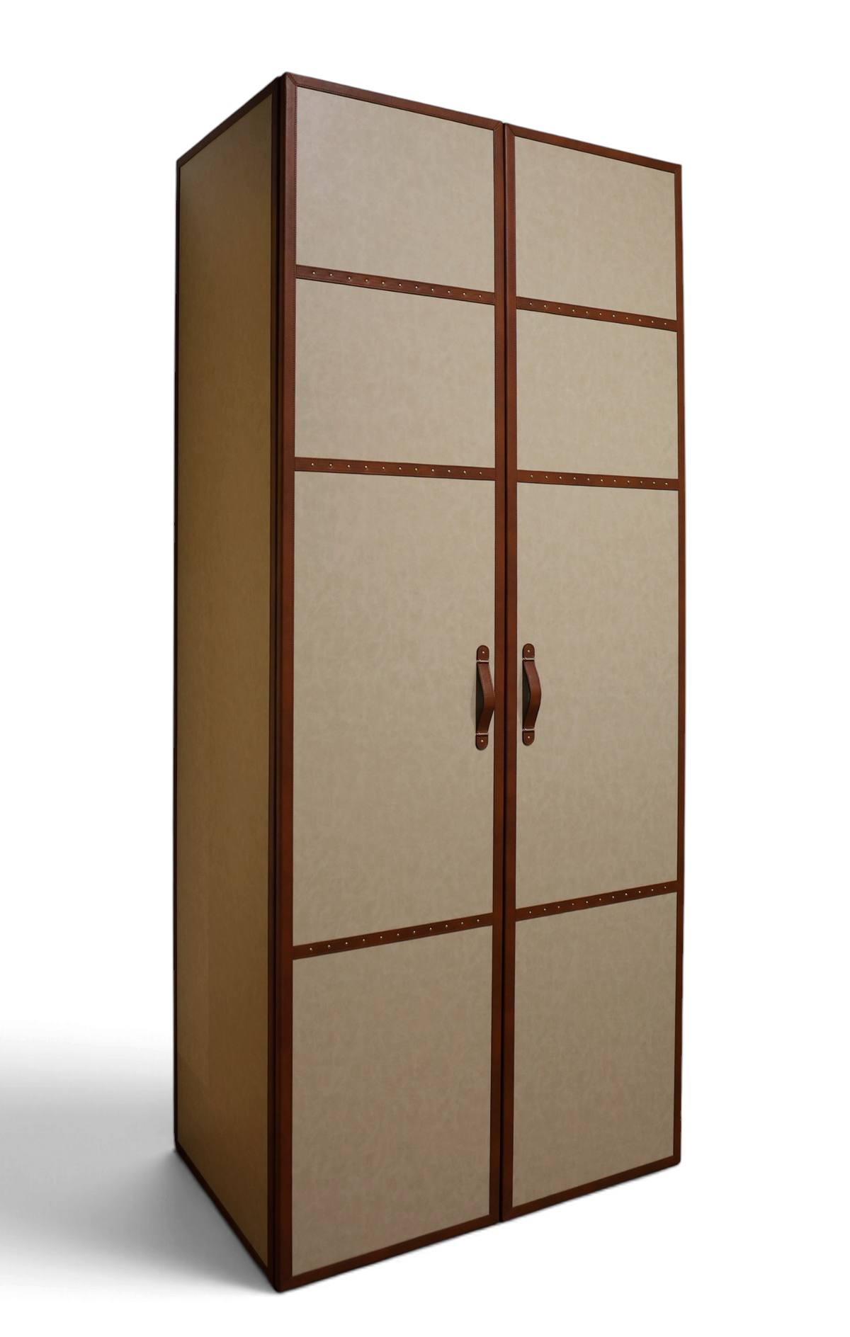 Marlowe Leatherette Strap Classic Panelled Wardrobe