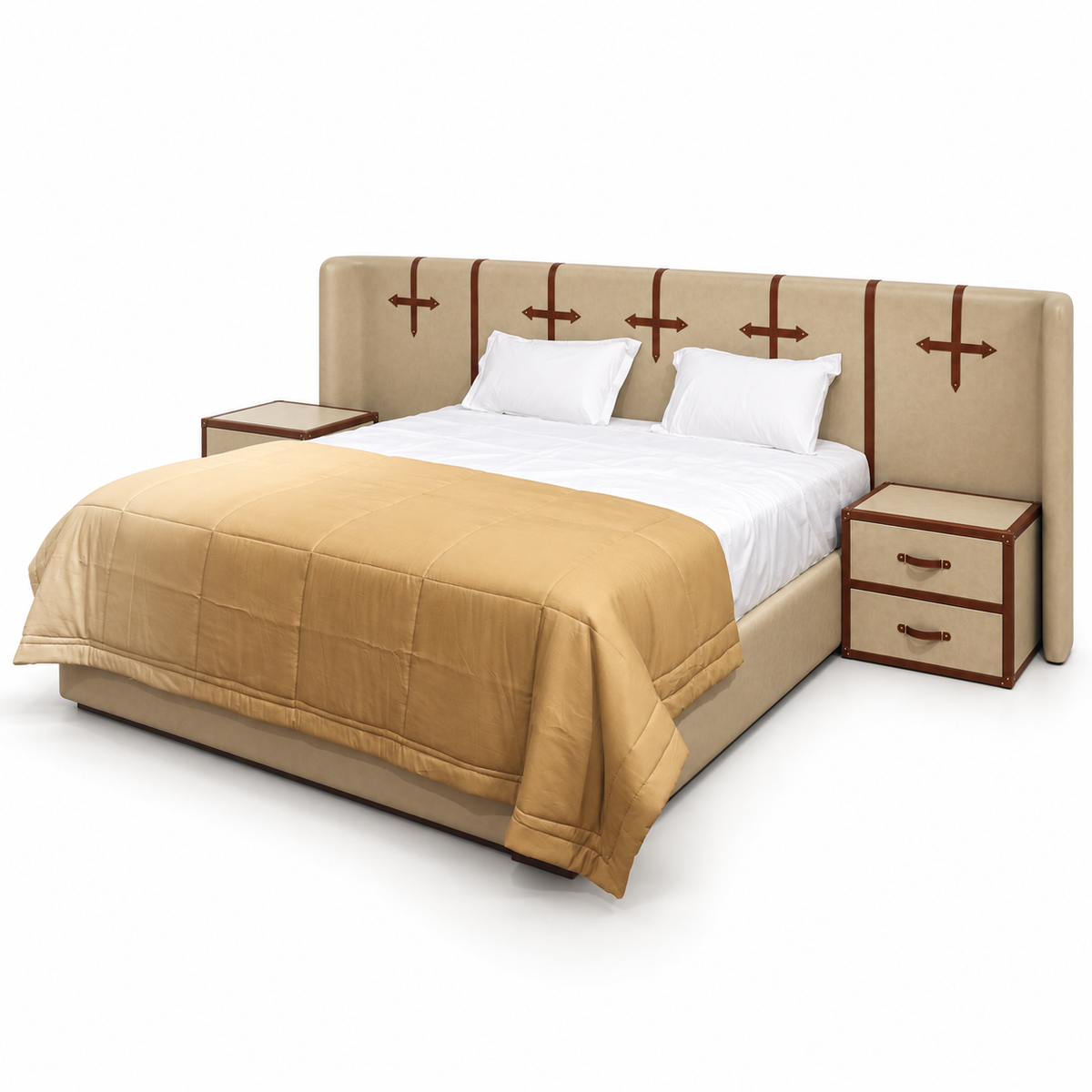 Marlowe Leatherette Strap Heritage Bed