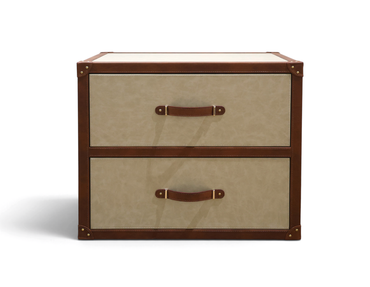 Marlowe Leatherette Strap Bedside Table