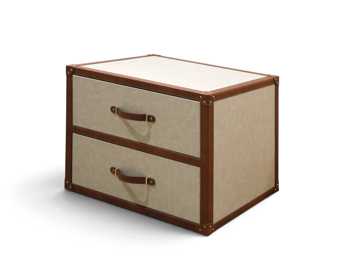 Marlowe Leatherette Strap Bedside Table