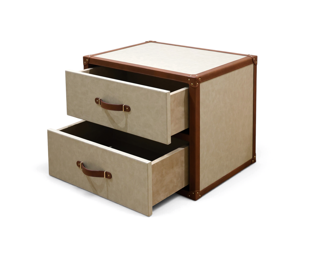 Marlowe Leatherette Strap Bedside Table