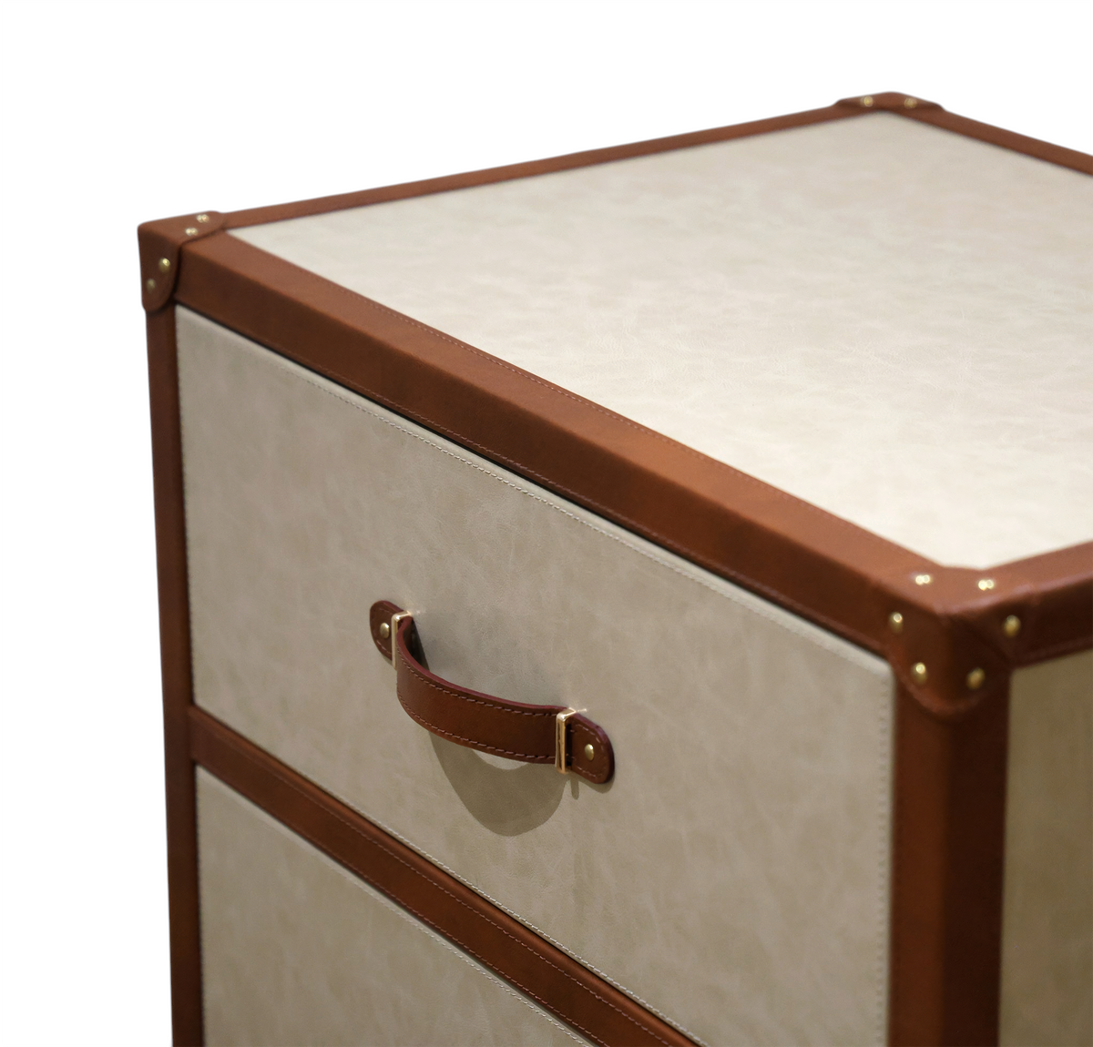 Marlowe Leatherette Strap Bedside Table