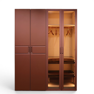Verona Leather-Wrapped Glass Wardrobe