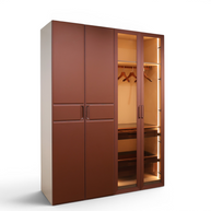 Verona Leather-Wrapped Glass Wardrobe