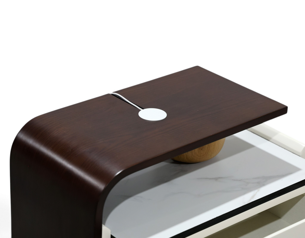 Avelisse Ivory & Walnut Nightstand
