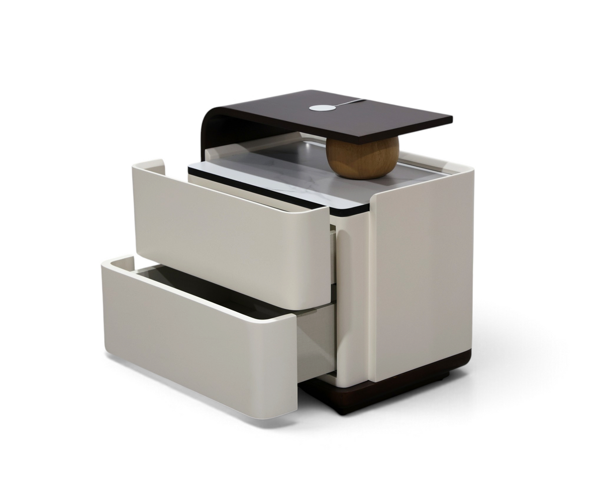 Avelisse Ivory & Walnut Nightstand