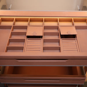 Verona Leather-Wrapped Glass Wardrobe