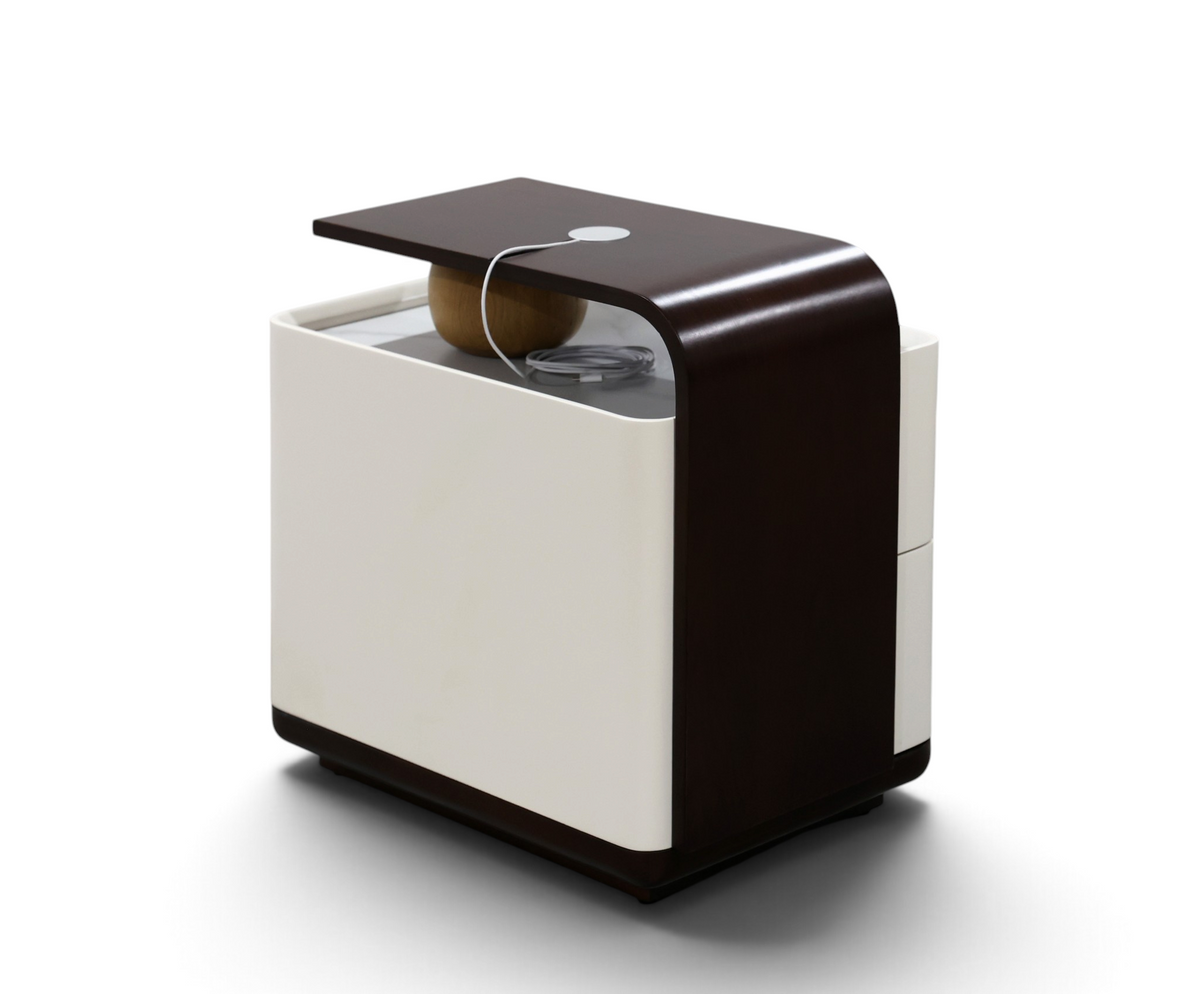 Avelisse Ivory & Walnut Nightstand