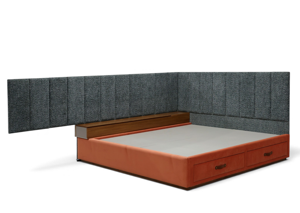 Valtierra Luxe Wingback Storage Bed