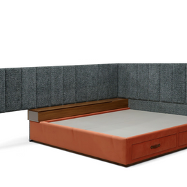 Valtierra Luxe Wingback Storage Bed