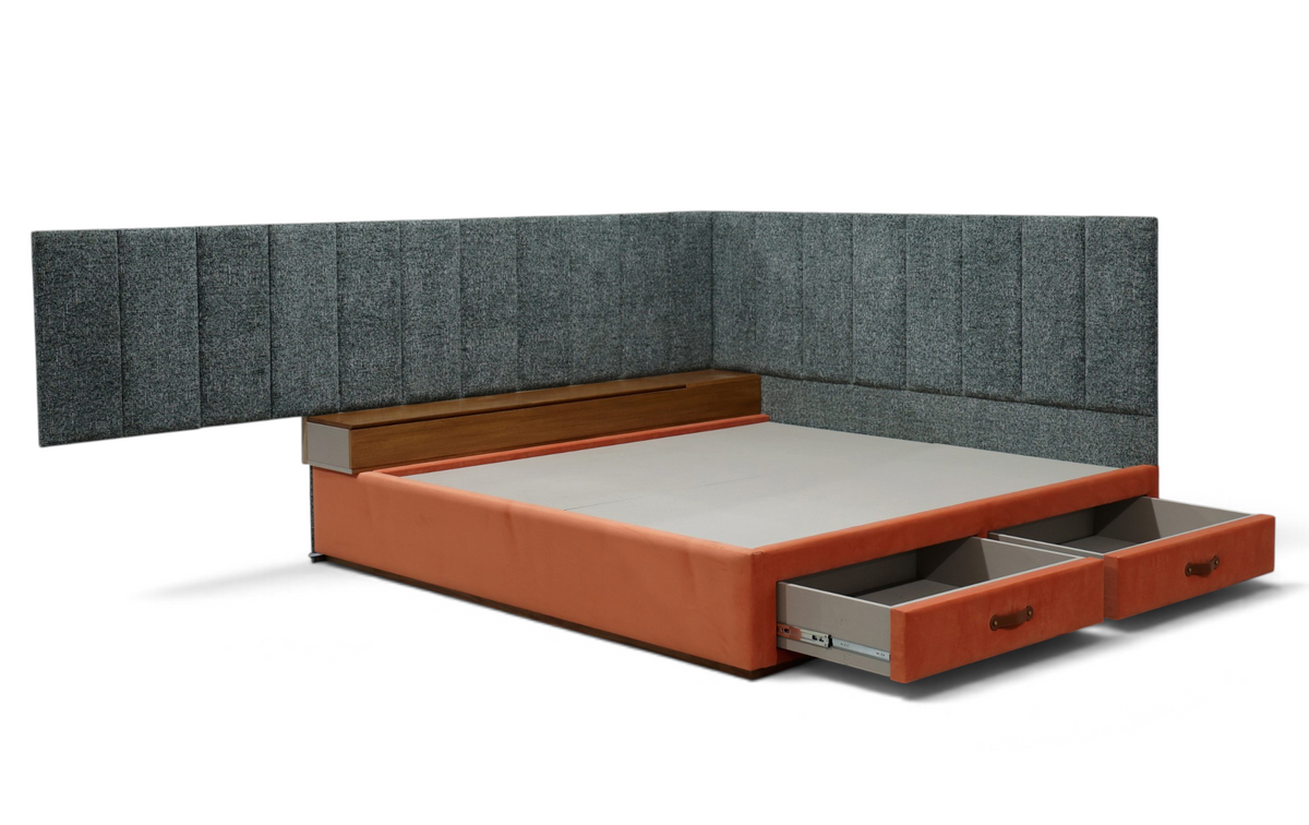 Valtierra Luxe Wingback Storage Bed