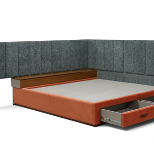 Valtierra Luxe Wingback Storage Bed