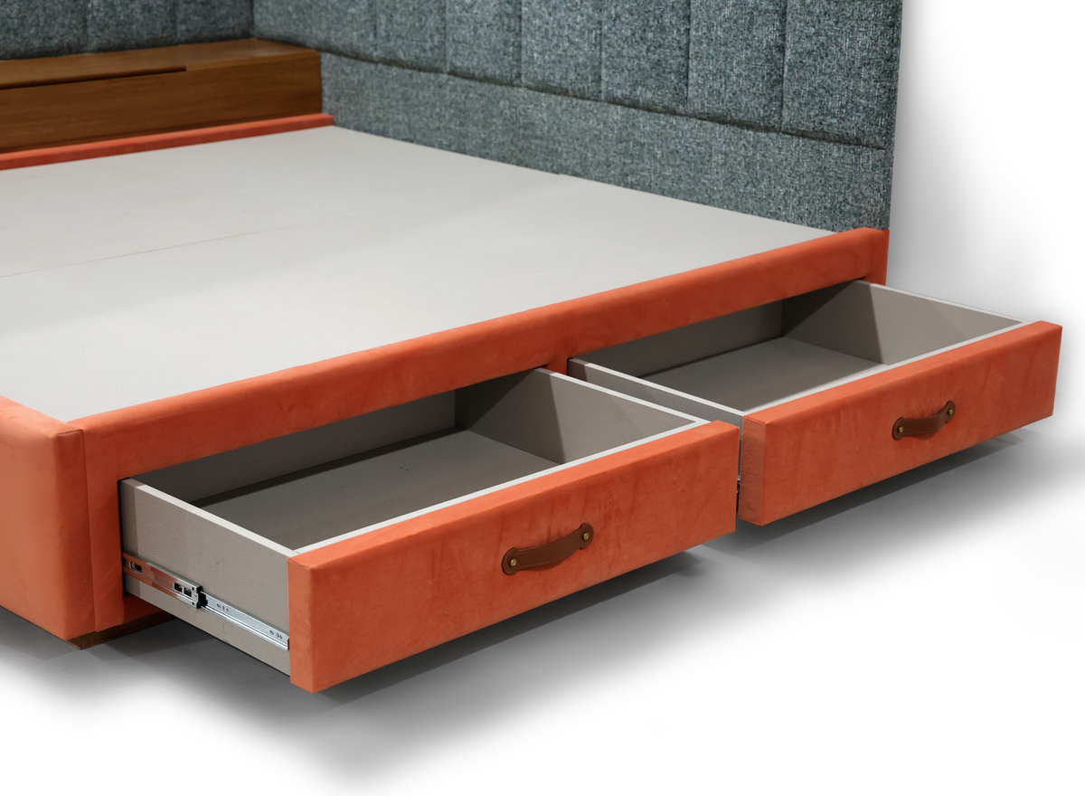Valtierra Luxe Wingback Storage Bed