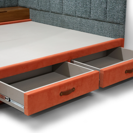 Valtierra Luxe Wingback Storage Bed