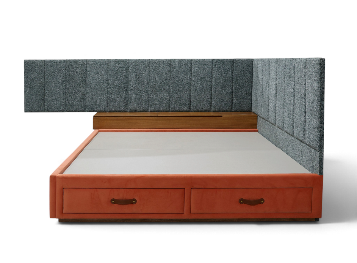 Valtierra Luxe Wingback Storage Bed