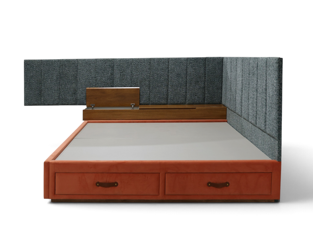 Valtierra Luxe Wingback Storage Bed