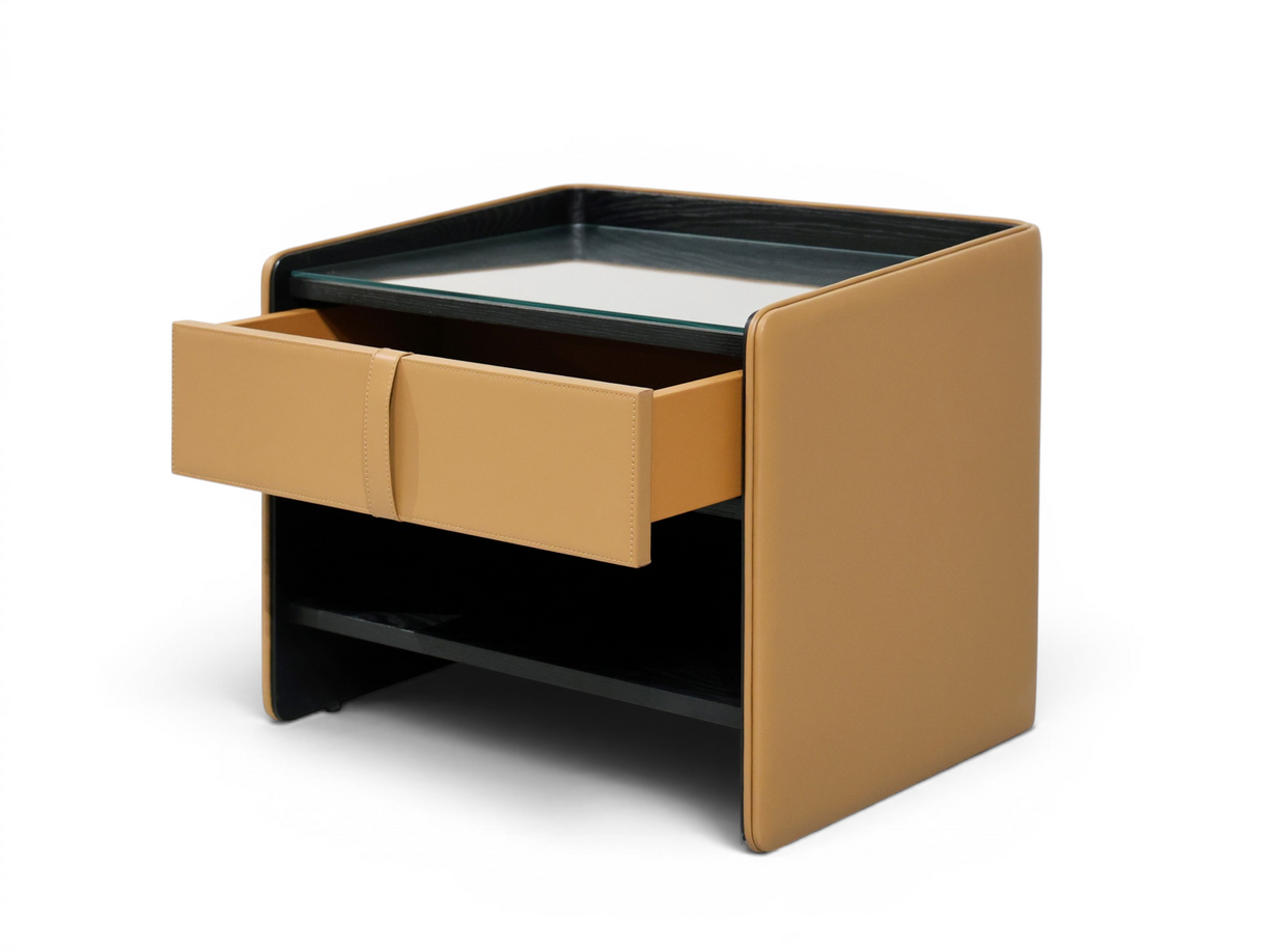 SIENNA Luxury Leather Bedside Table