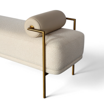 Seraphine Gold Accent Ottoman