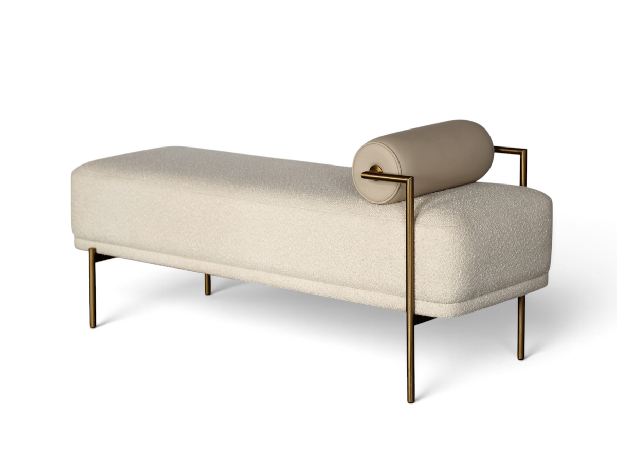 Seraphine Gold Accent Ottoman