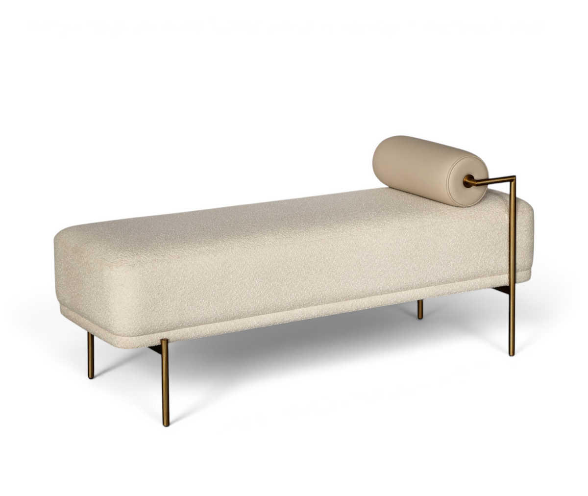 Seraphine Gold Accent Ottoman