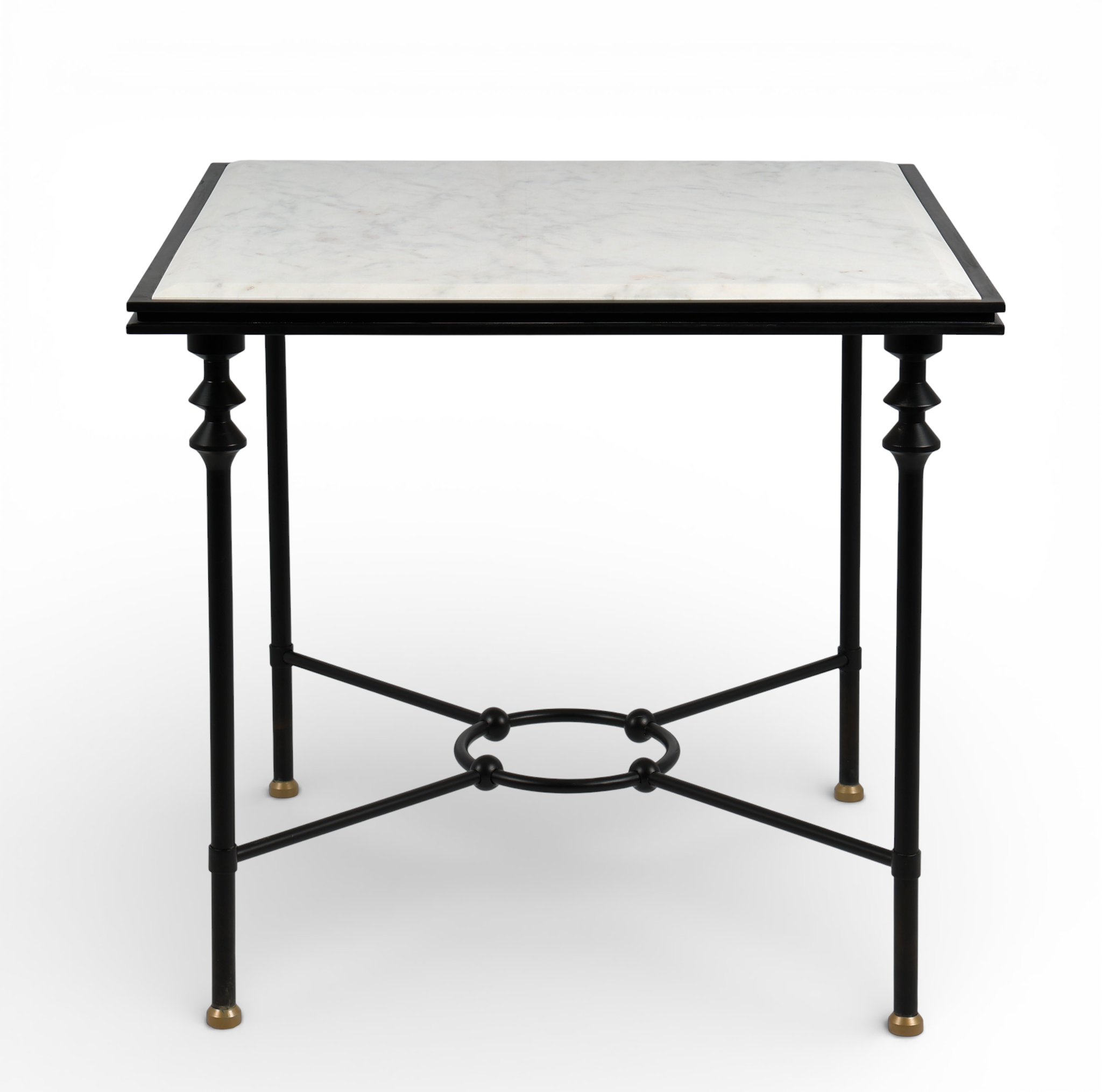 Florentine Iron with Marble Outdoor Dining Table