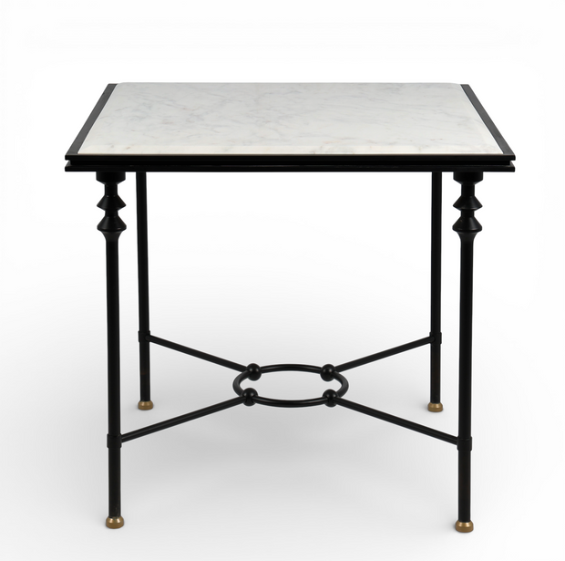 Florentine Iron with Marble Outdoor Dining Table