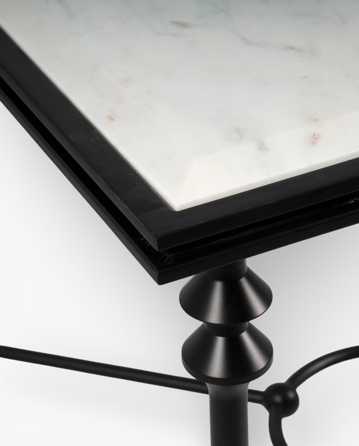 Florentine Iron with Marble Outdoor Dining Table