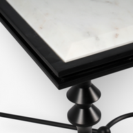Florentine Iron with Marble Outdoor Dining Table
