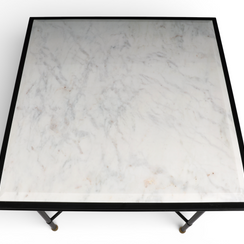 Florentine Iron with Marble Outdoor Dining Table