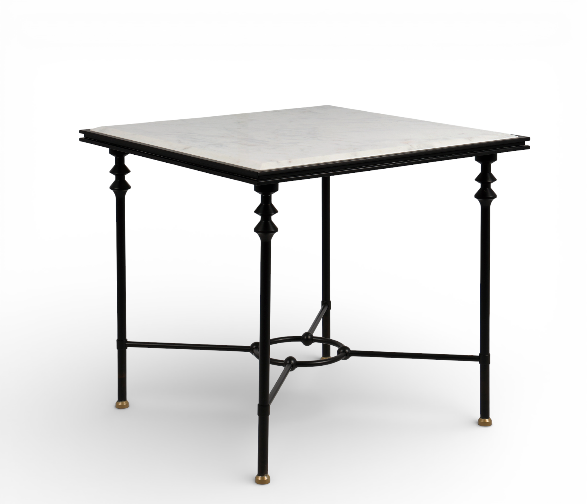 Florentine Iron with Marble Outdoor Dining Table
