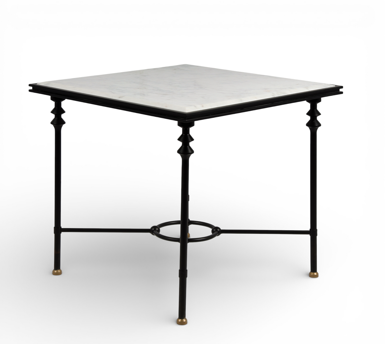 Florentine Iron with Marble Outdoor Dining Table