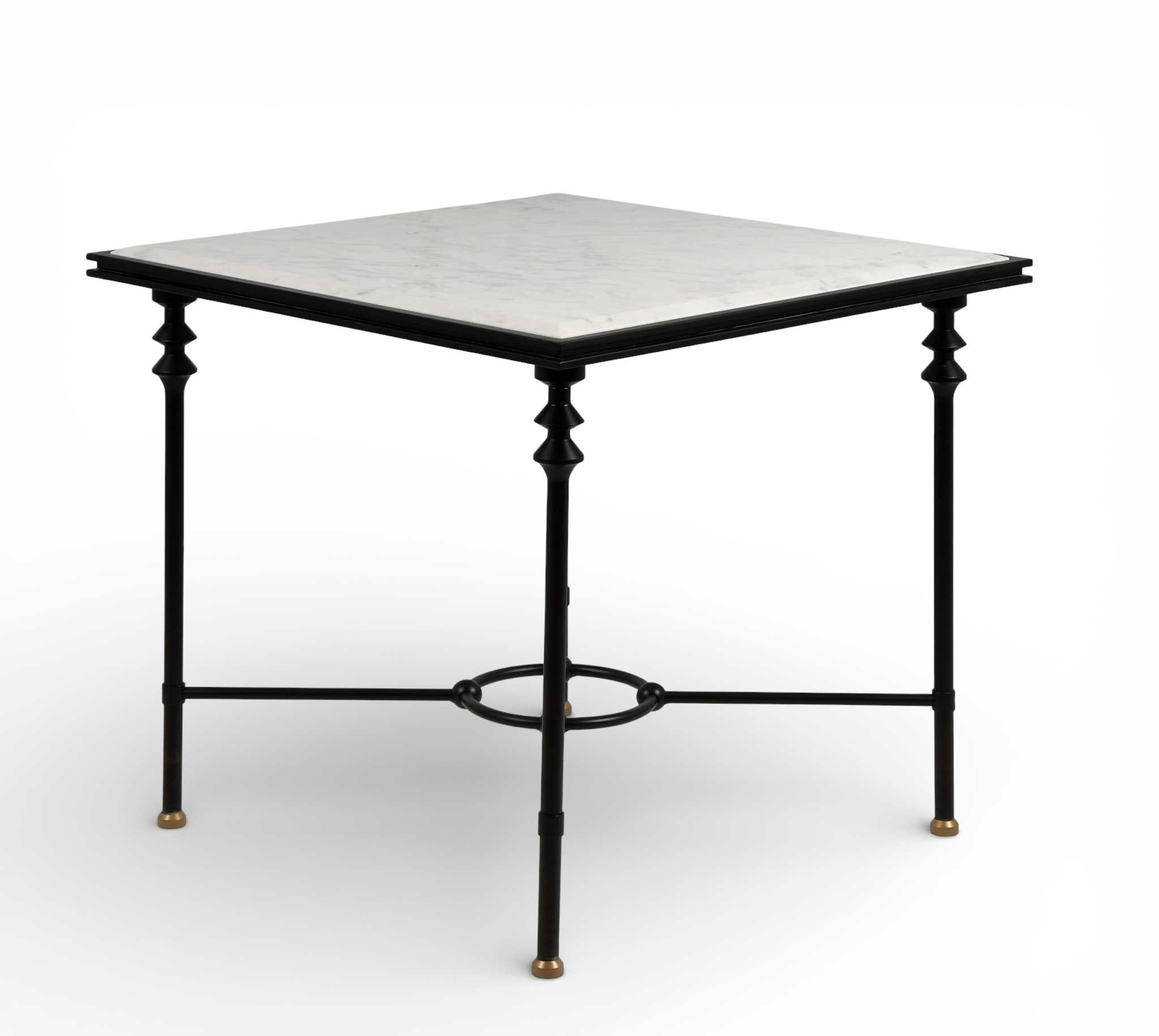 Florentine Iron with Marble Outdoor Dining Table