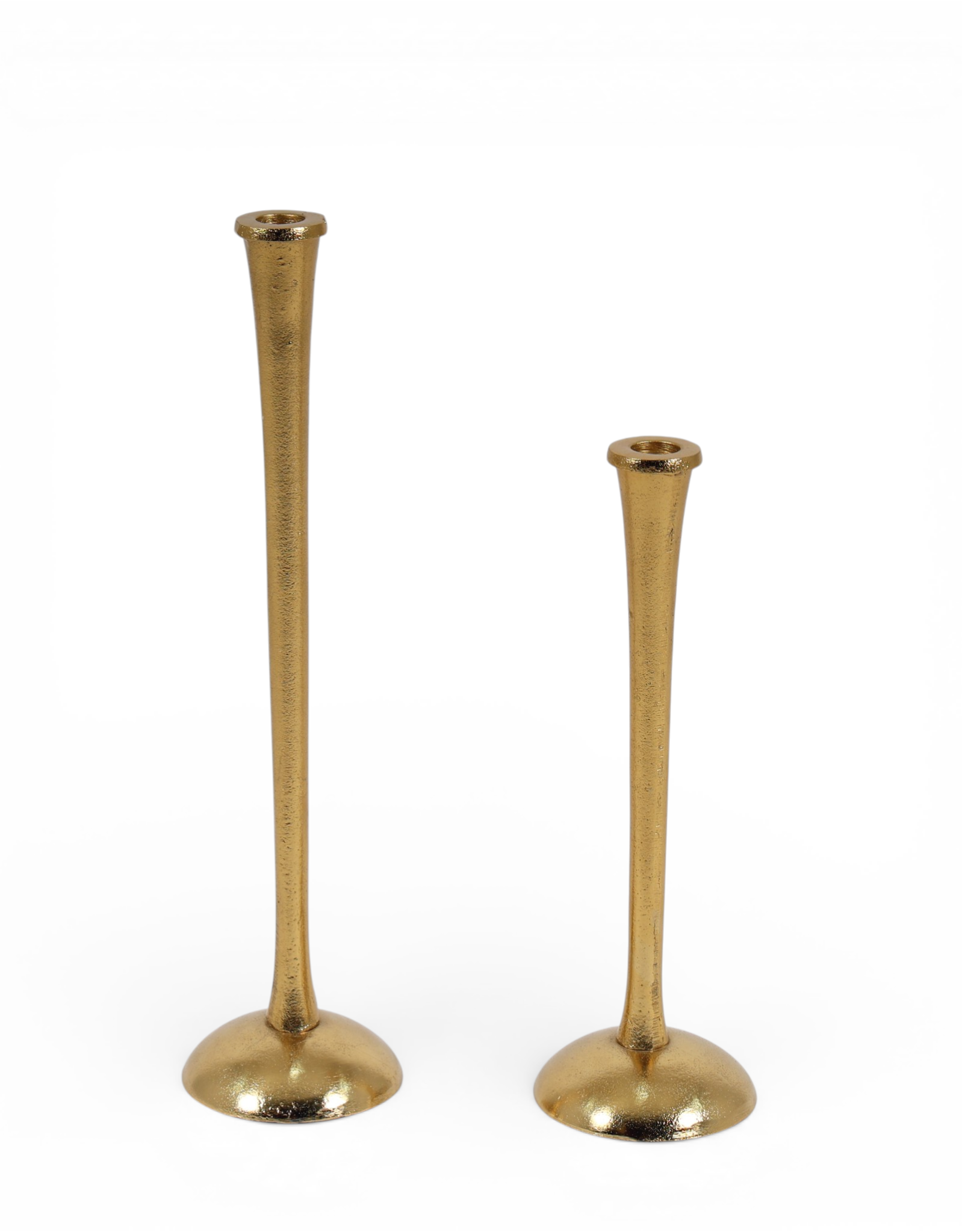 Sleek Stem Brass Candle Stand Set