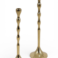 Sculpted Wave Gold Candle Holders