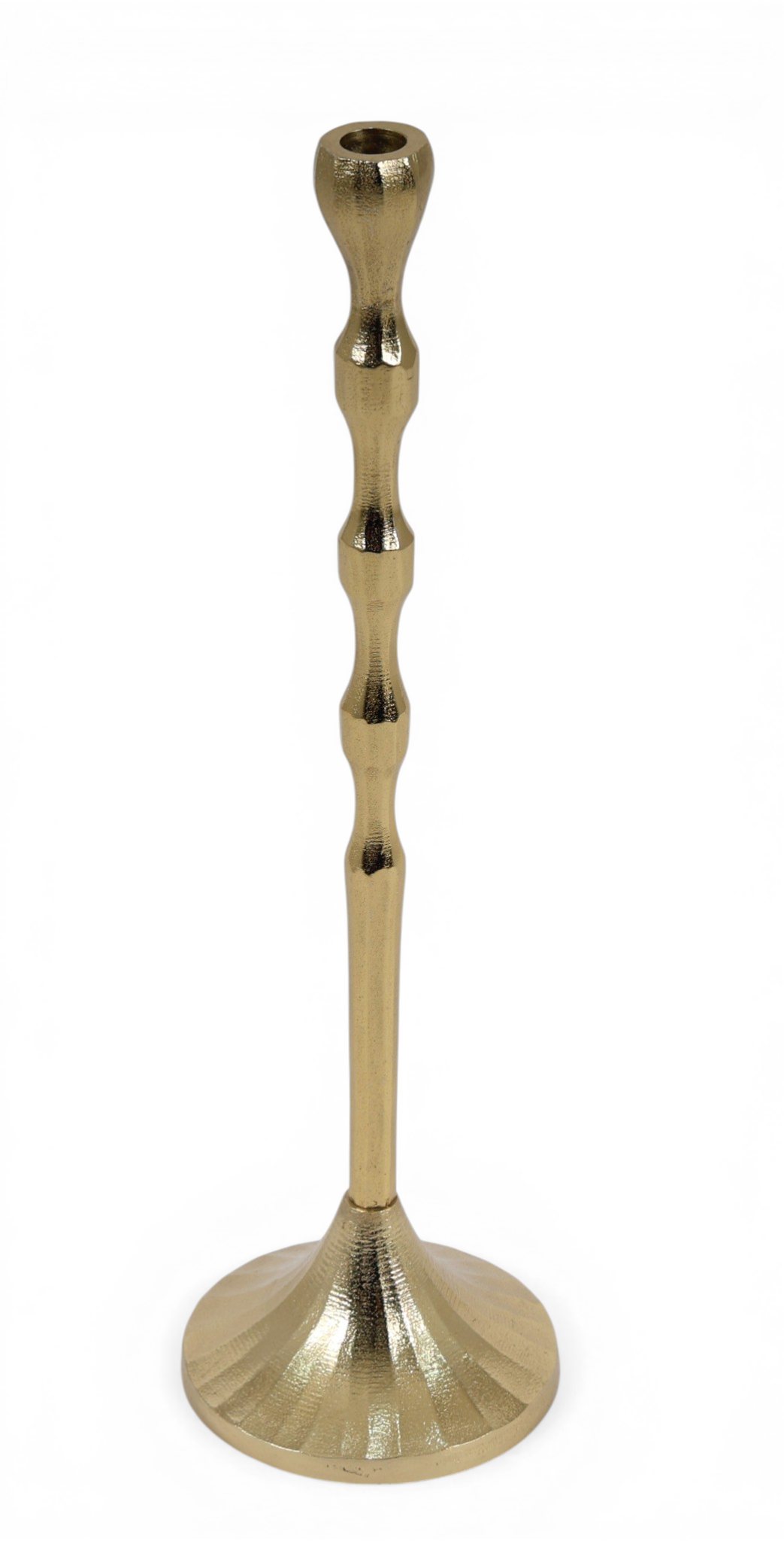 Sculpted Wave Gold Candle Holders