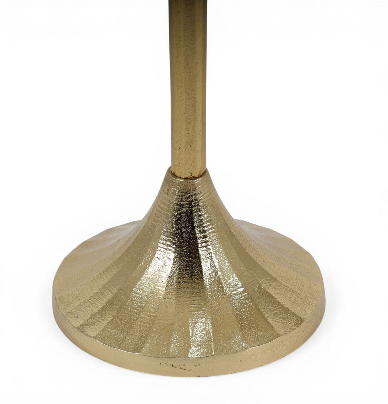 Sculpted Wave Gold Candle Holders