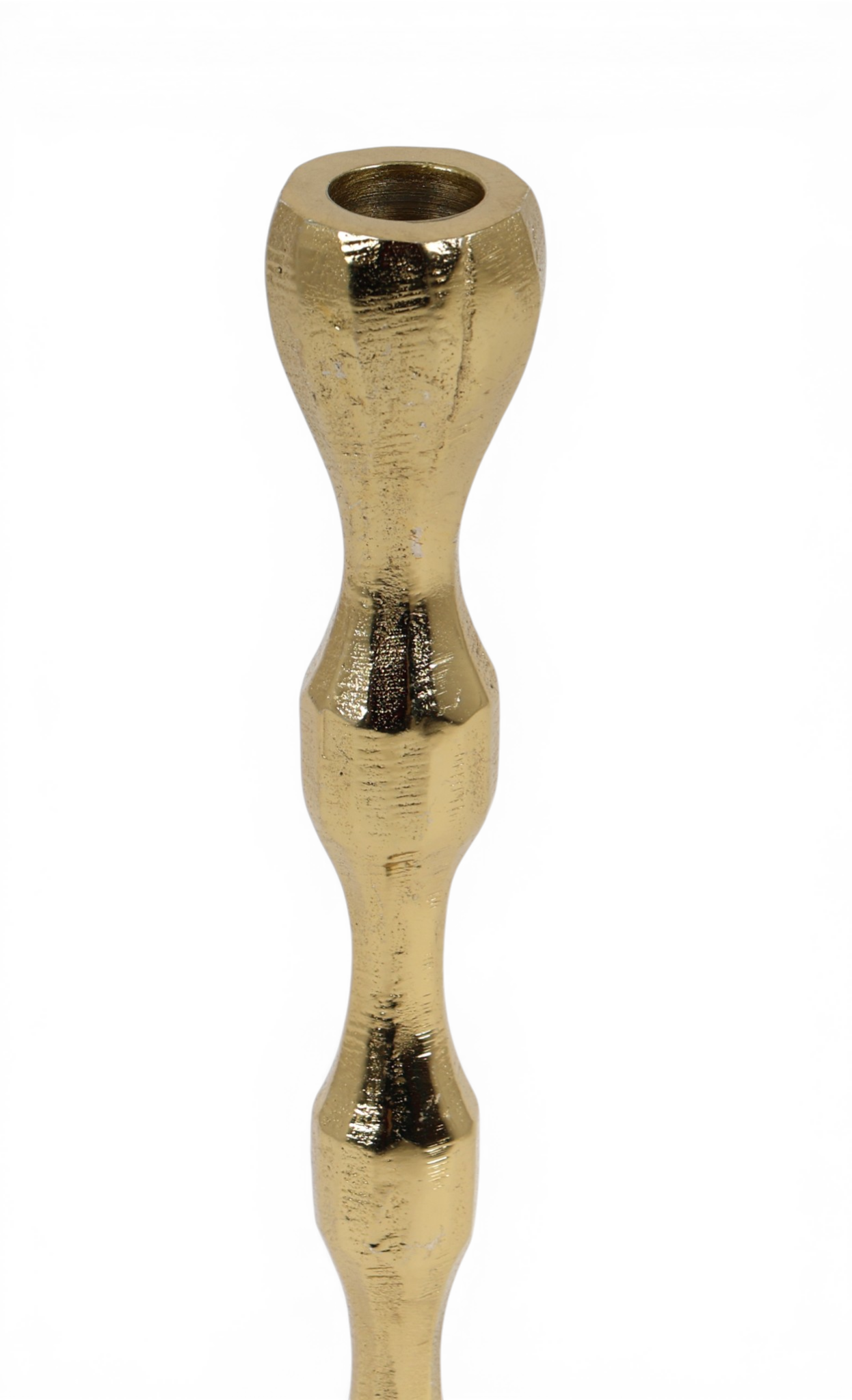 Sculpted Wave Gold Candle Holders