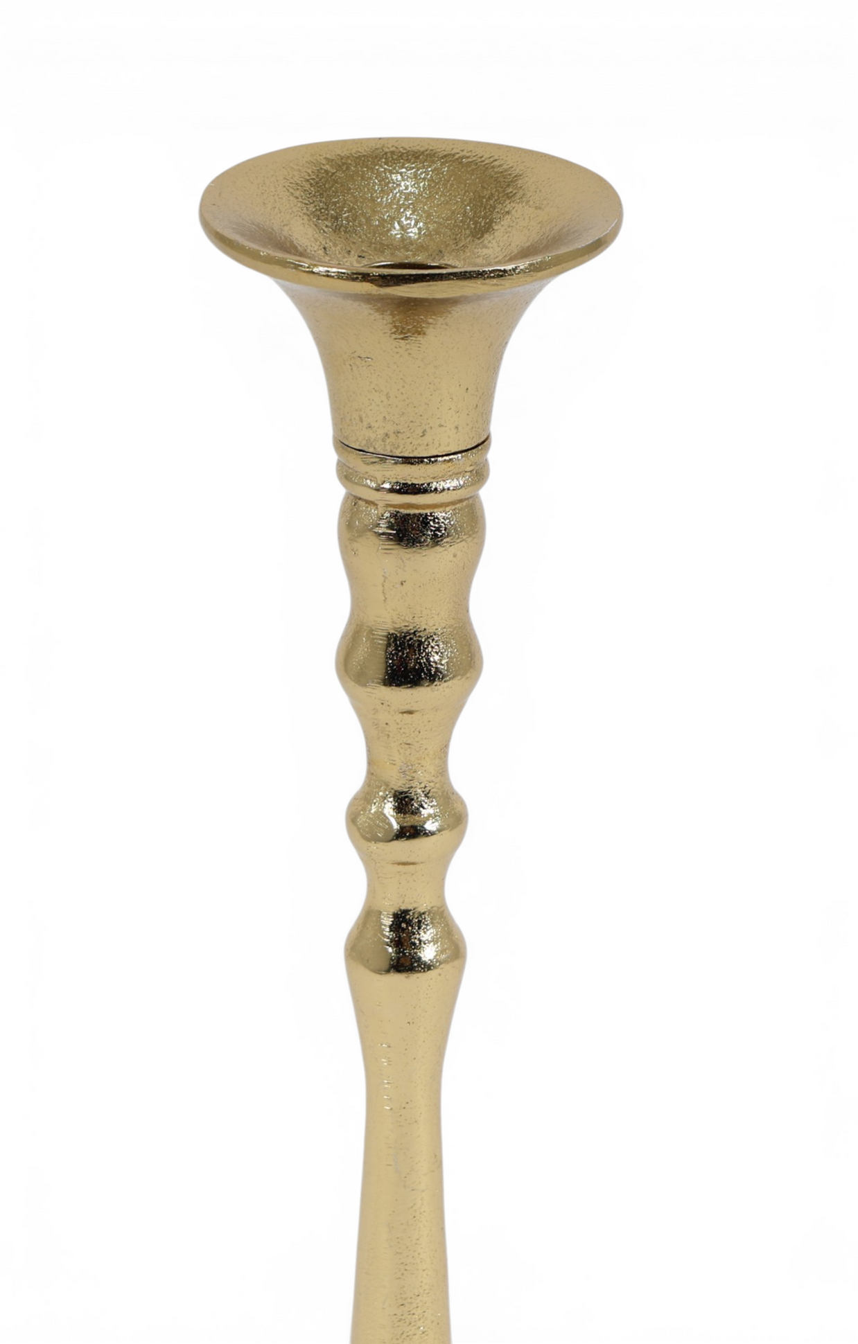 Classic Chalice Beaded Brass Candle Stand Set